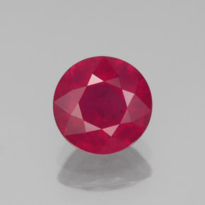 Rubi vermelho natural 1,89ct, corte redondo, VS-SI