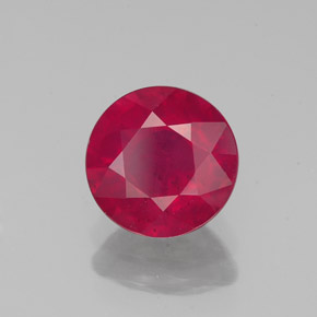 Rubi vermelho natural 1,89ct, corte redondo, VS-SI