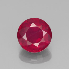 Rubi vermelho natural 1,85ct, corte redondo, VS-SI
