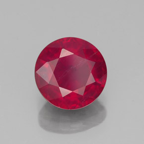Rubi vermelho natural 1,85ct, corte redondo, VS-SI