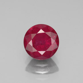 Rubi vermelho natural 1,65ct, corte redondo, VS-SI