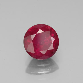 Rubi vermelho natural 1,65ct, corte redondo, VS-SI