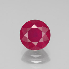 Rubi vermelho natural 2,00ct, corte redondo, VS-SI