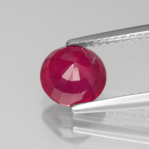 Rubi vermelho natural 2,00ct, corte redondo, VS-SI