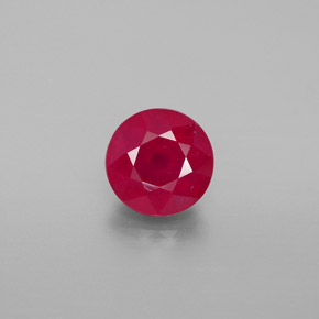 Rubi vermelho natural 1,94ct, corte redondo, VS-SI