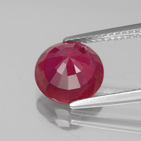 Rubi vermelho natural 3,26ct, corte redondo, VS-SI