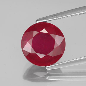 Rubi vermelho natural 3,53ct, corte redondo, VS-SI