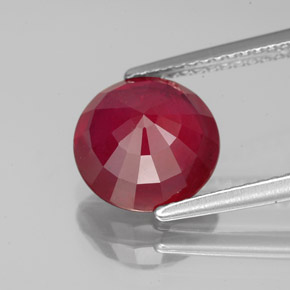 Rubi vermelho natural 3,53ct, corte redondo, VS-SI