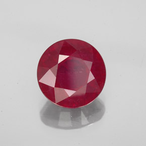 Rubi vermelho natural 3,31ct, corte redondo, VS-SI
