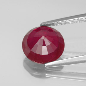 Rubi vermelho natural 3,31ct, corte redondo, VS-SI