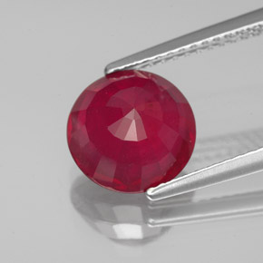 Rubi vermelho natural 3,67ct, corte redondo, VS-SI
