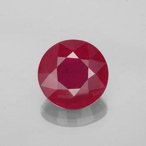 Rubi vermelho natural 3,29ct, corte redondo, VS-SI