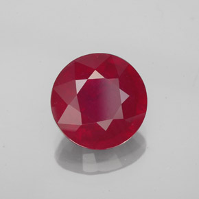 Rubi vermelho natural 3,29ct, corte redondo, VS-SI