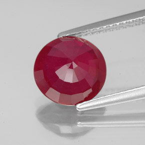 Rubi vermelho natural 3,29ct, corte redondo, VS-SI