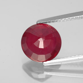 Rubi vermelho natural 3,38ct, corte redondo, VS-SI