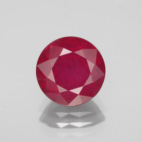 Rubi vermelho natural 3,46ct, corte redondo, VS-SI