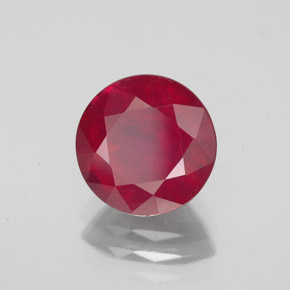 Rubi vermelho natural 3,46ct, corte redondo, VS-SI