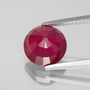 Rubi vermelho natural 3,46ct, corte redondo, VS-SI
