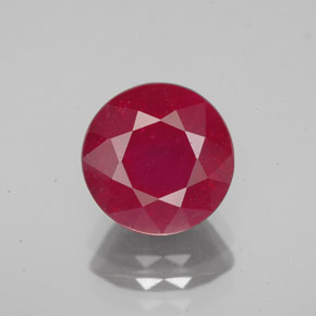 Rubi vermelho natural 3,79ct, corte redondo, VS-SI