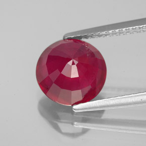 Rubi vermelho natural 3,79ct, corte redondo, VS-SI