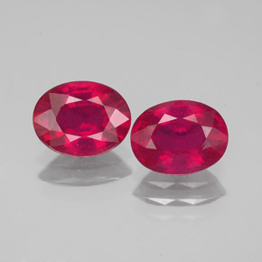 Pedras preciosas de rubi vermelho natural de  ct, corte oval, VS-SI