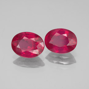 Pedras preciosas de rubi vermelho natural de  ct, corte oval, VS-SI