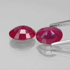 Pedras preciosas de rubi vermelho natural de  ct, corte oval, VS-SI