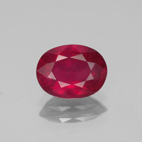 Rubi vermelho natural 1,62ct, corte oval, VS-SI