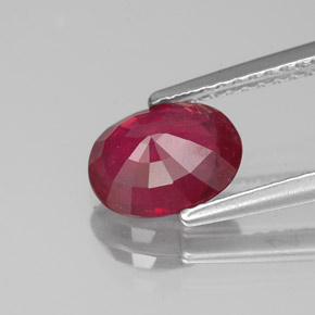 Rubi vermelho natural 1,62ct, corte oval, VS-SI