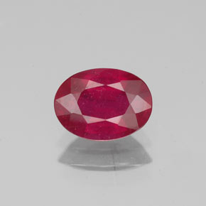 Rubi vermelho natural 1,37ct, corte oval, VS-SI