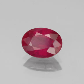Rubi vermelho natural 1,37ct, corte oval, VS-SI