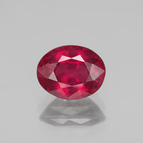 Rubi vermelho natural 1,57ct, corte oval, VS-SI