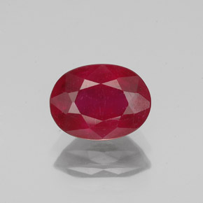 Rubi vermelho natural 1,73ct, corte oval, SI