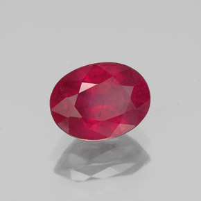 Rubi vermelho natural 1,87ct, corte oval, VS-SI