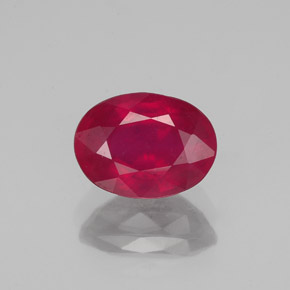 Rubi vermelho natural 1,60ct, corte oval, VS-SI