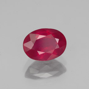 Rubi vermelho natural 1,60ct, corte oval, VS-SI