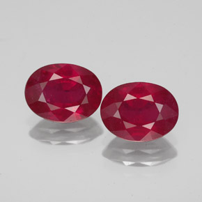 Pedras preciosas de rubi vermelho natural de  ct, corte oval, VS-SI