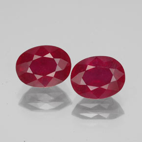 Pedras preciosas de rubi vermelho natural de  ct, corte oval, VS-SI