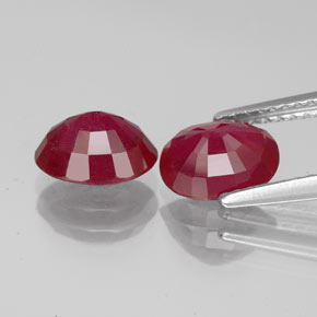 Pedras preciosas de rubi vermelho natural de  ct, corte oval, VS-SI