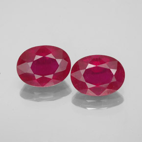 Pedras preciosas de rubi vermelho natural de  ct, corte oval, VS-SI