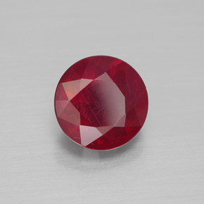 Rubi vermelho natural 2,86ct, corte redondo, VS-SI