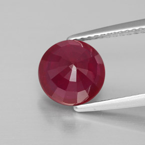 Rubi vermelho natural 2,86ct, corte redondo, VS-SI