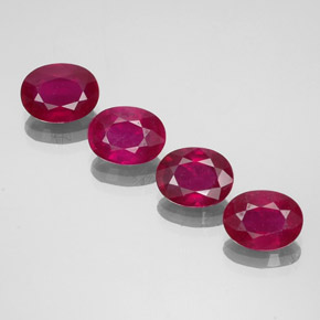 Pedras preciosas de rubi vermelho natural de  ct, corte oval, VS-SI