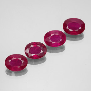 Pedras preciosas de rubi vermelho natural de  ct, corte oval, VS-SI
