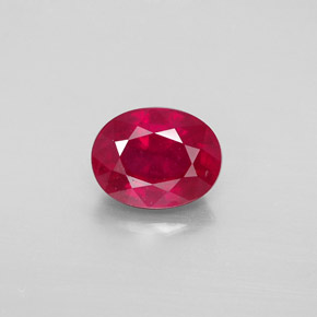 Rubi vermelho natural 2,88ct, corte oval, VS-SI