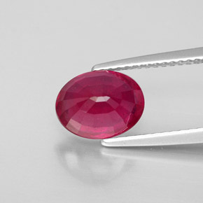 Rubi vermelho natural 2,86ct, corte oval, VS-SI