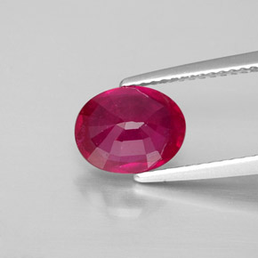 Rubi vermelho natural 2,28ct, corte oval, VS-SI