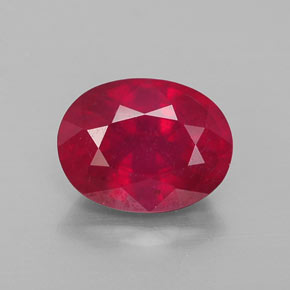 Rubi vermelho natural 2,54ct, corte oval, VS-SI