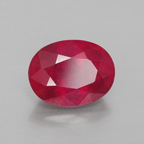 Rubi vermelho natural 2,54ct, corte oval, VS-SI