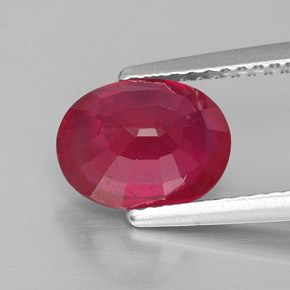 Rubi vermelho natural 2,54ct, corte oval, VS-SI